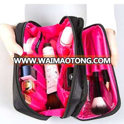 Multi-functional Travel Nylon Black Toiletry Bag For Ladies