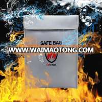 15" x 11" non-Itchy silicone coated fire resistant storage safe document bag fireproof money bag