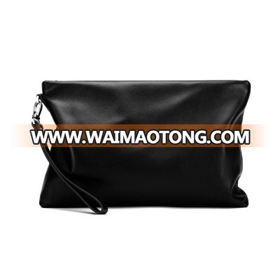 Black soft daily luxury wallet genuine leather clutch men