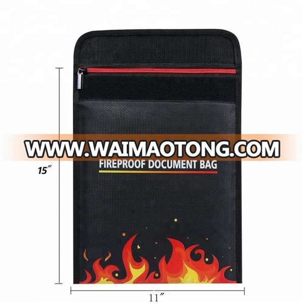 Custom Fire Resistant Fireproof Document Bag for Money , Documents , Jewelry and Passport