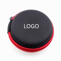 ODM service PU leather eva material customized wireless round beautiful mini silicone earphone eva case hard